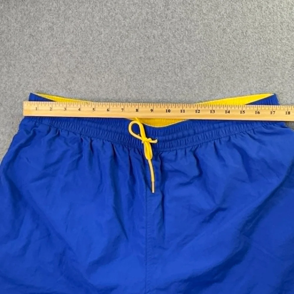 Vtg Polo‎ Ralph Lauren Swim Trunks Men's XXL Blue Yellow Flesh Pony Mesh Lined